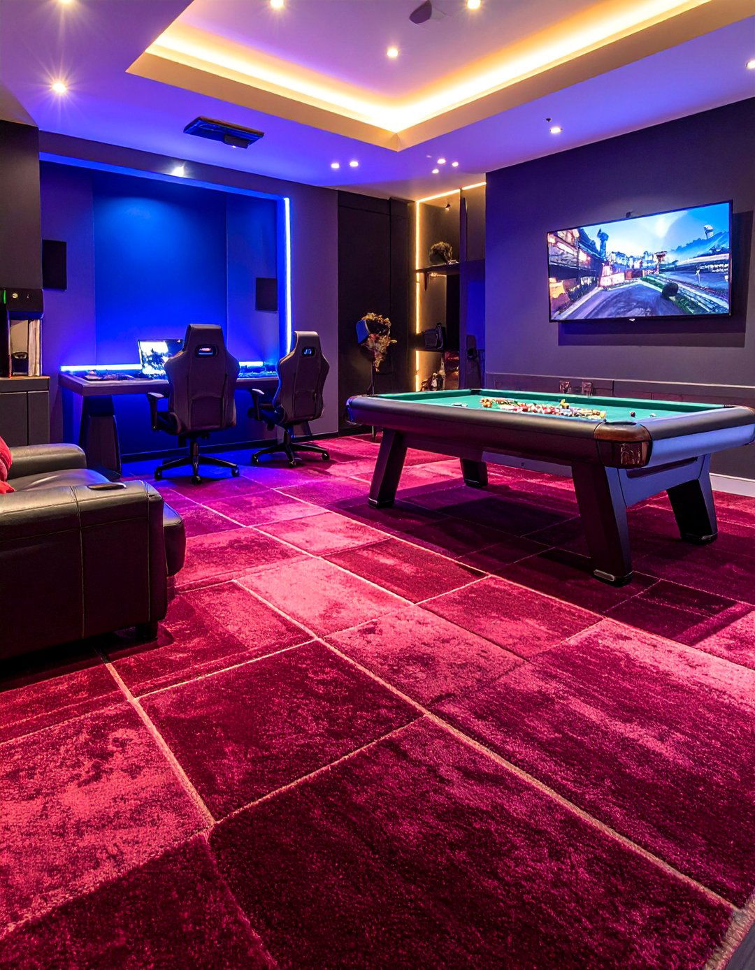 Carpet Tile Man Cave Flooring - 25 Man Cave Flooring Ideas