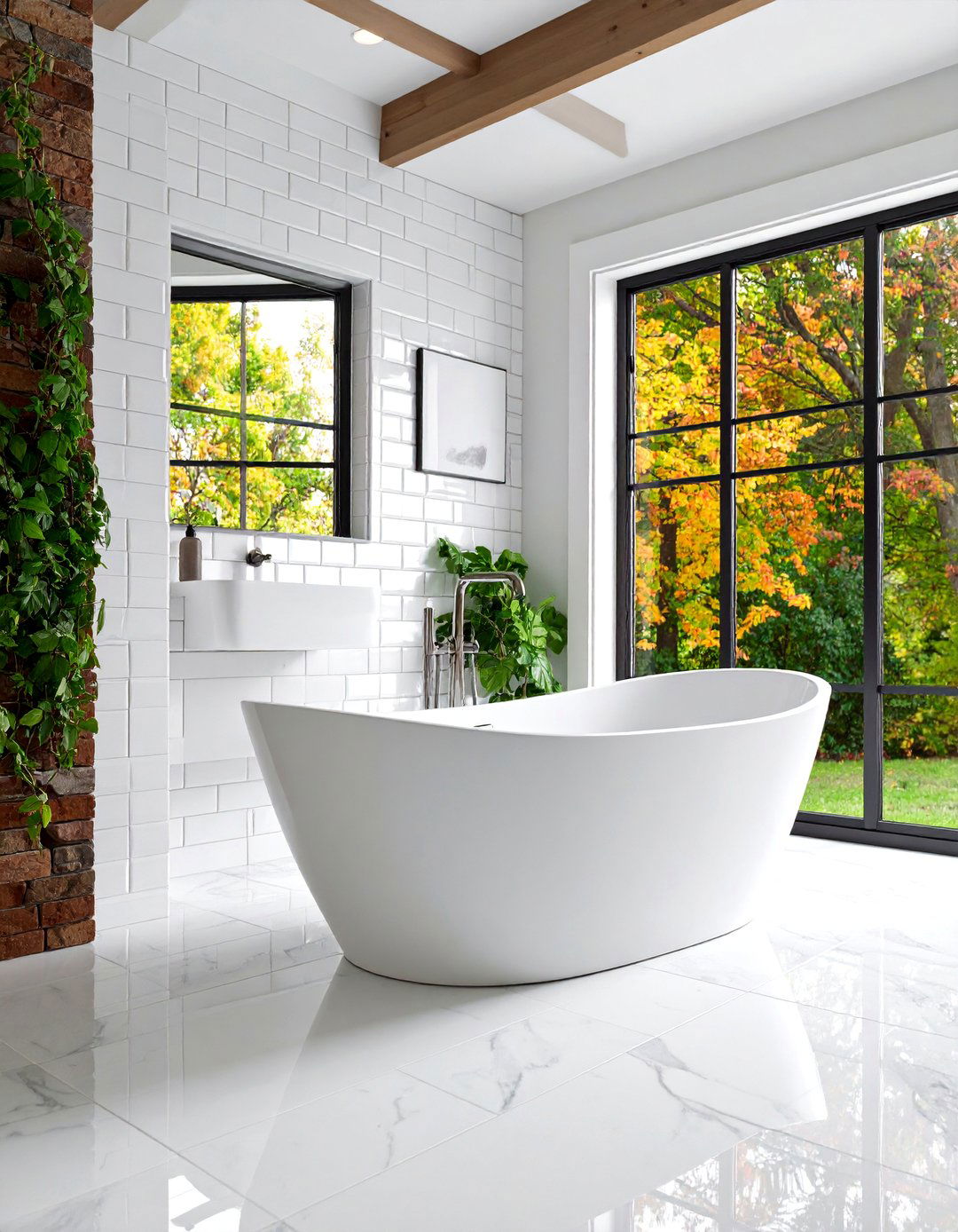 Carrara Marble Subway Tile Surround - 25 Bathtub Surround Ideas