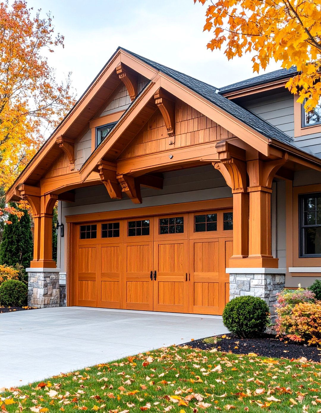Carriage House Style Decorative Trim - 25 Exterior Garage Door Trim Ideas