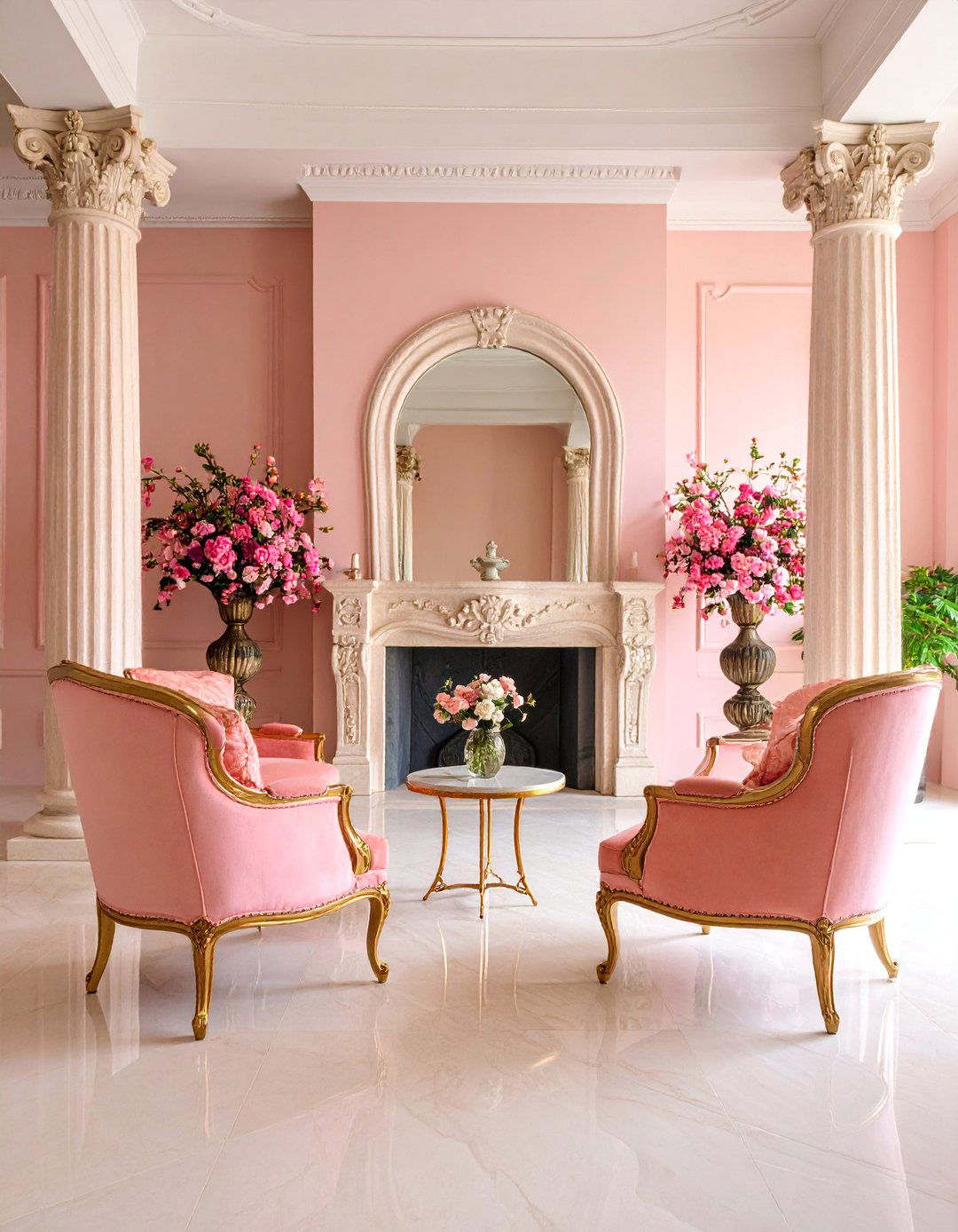 Carved Cantera Stone Fireplace with Elegant Columns - 25 Spanish Style Fireplace Ideas