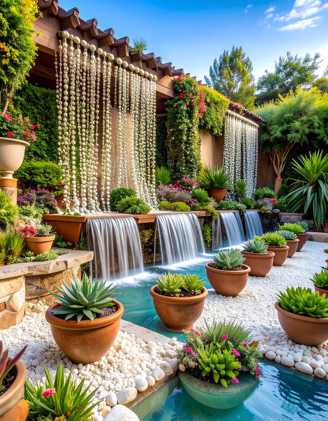 Cascading Succulent Waterfall Garden - 25 Succulent Garden Ideas