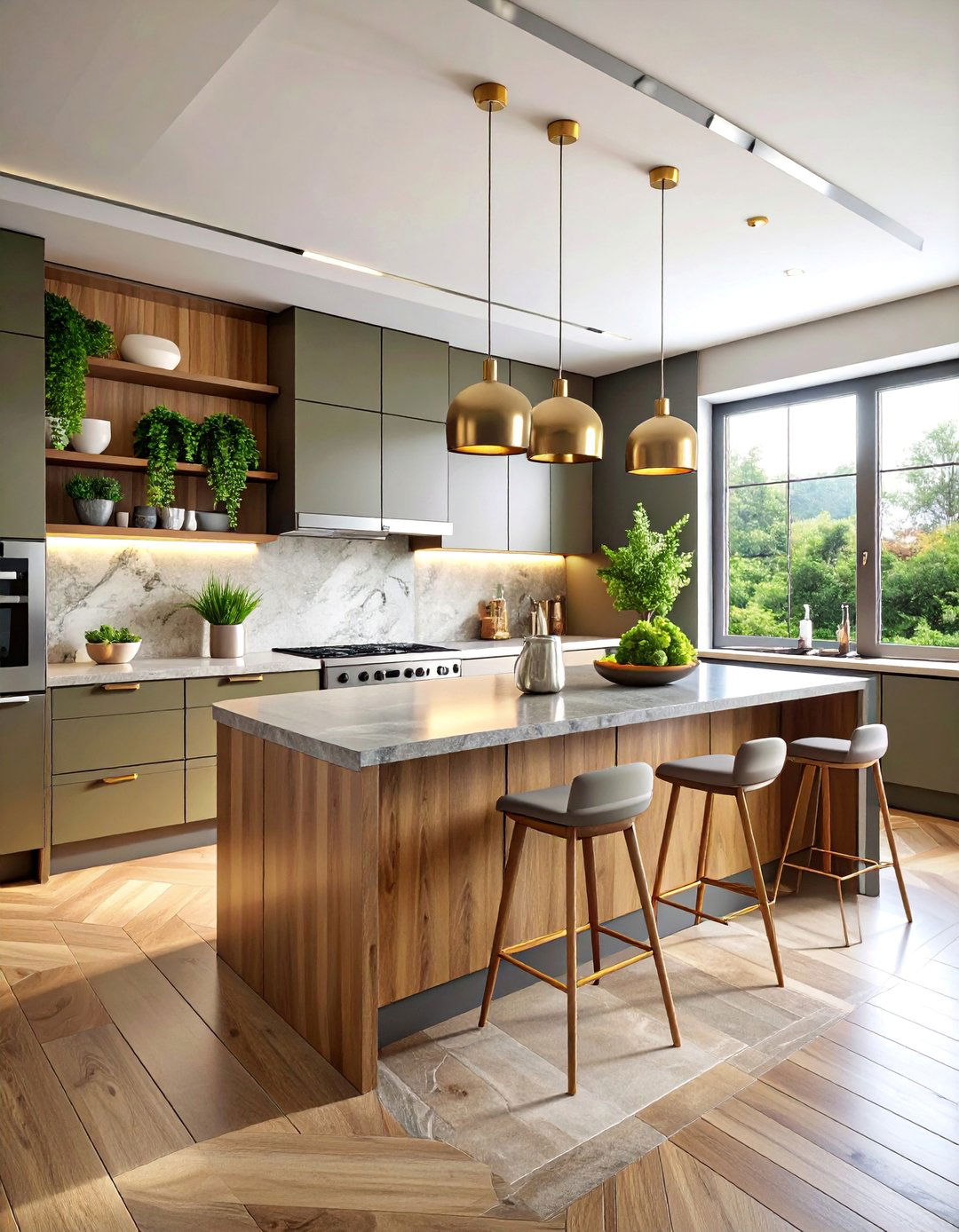 Cashmere Kitchen with Mixed Metal Finishes - 25 Cashmere Kitchen Ideas