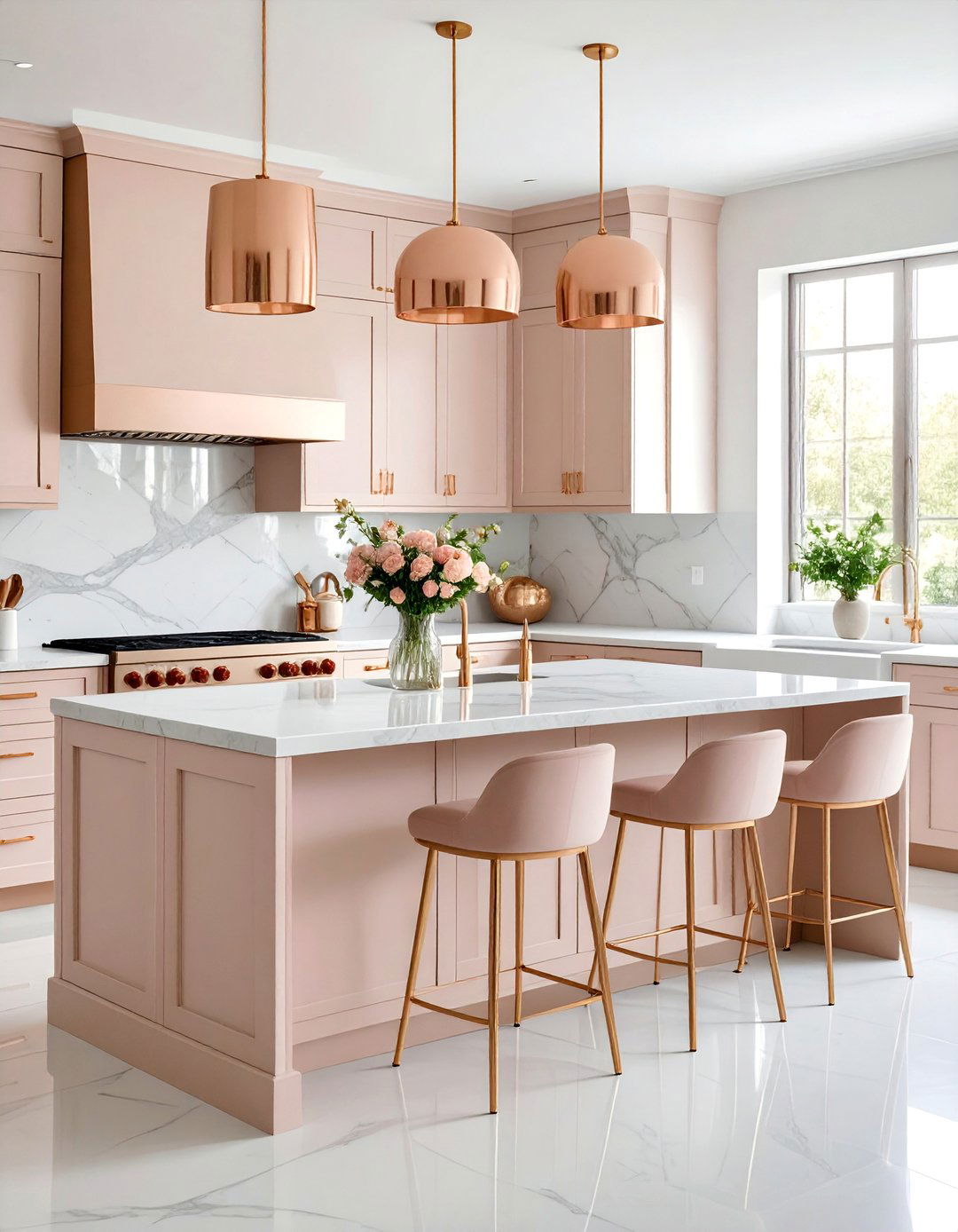 Cashmere Kitchen with Rose Gold Hardware - 25 Cashmere Kitchen Ideas