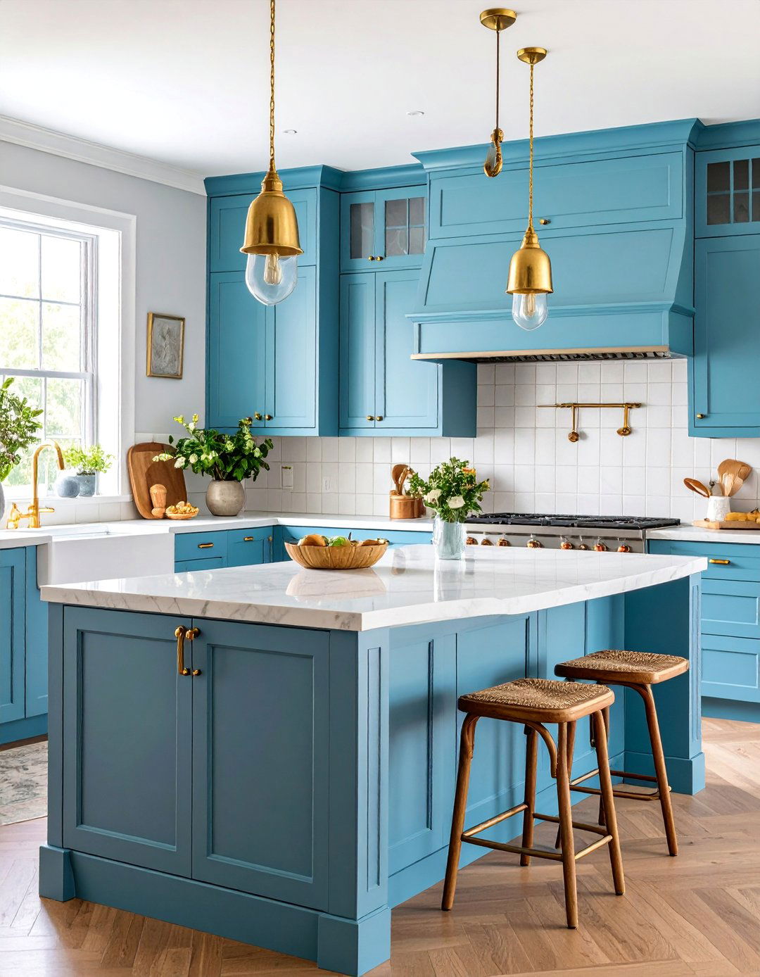 Cashmere Kitchen with Vintage Brass Hardware - 25 Cashmere Kitchen Ideas