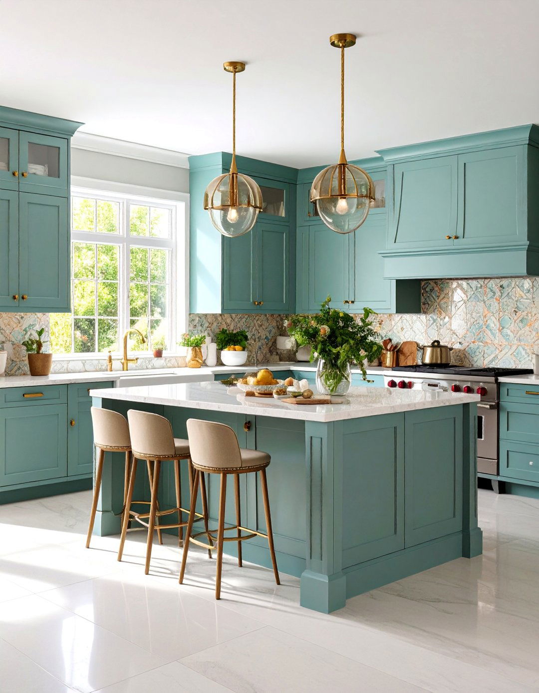 Cashmere Kitchen with Zellige Tile Backsplash - 25 Cashmere Kitchen Ideas