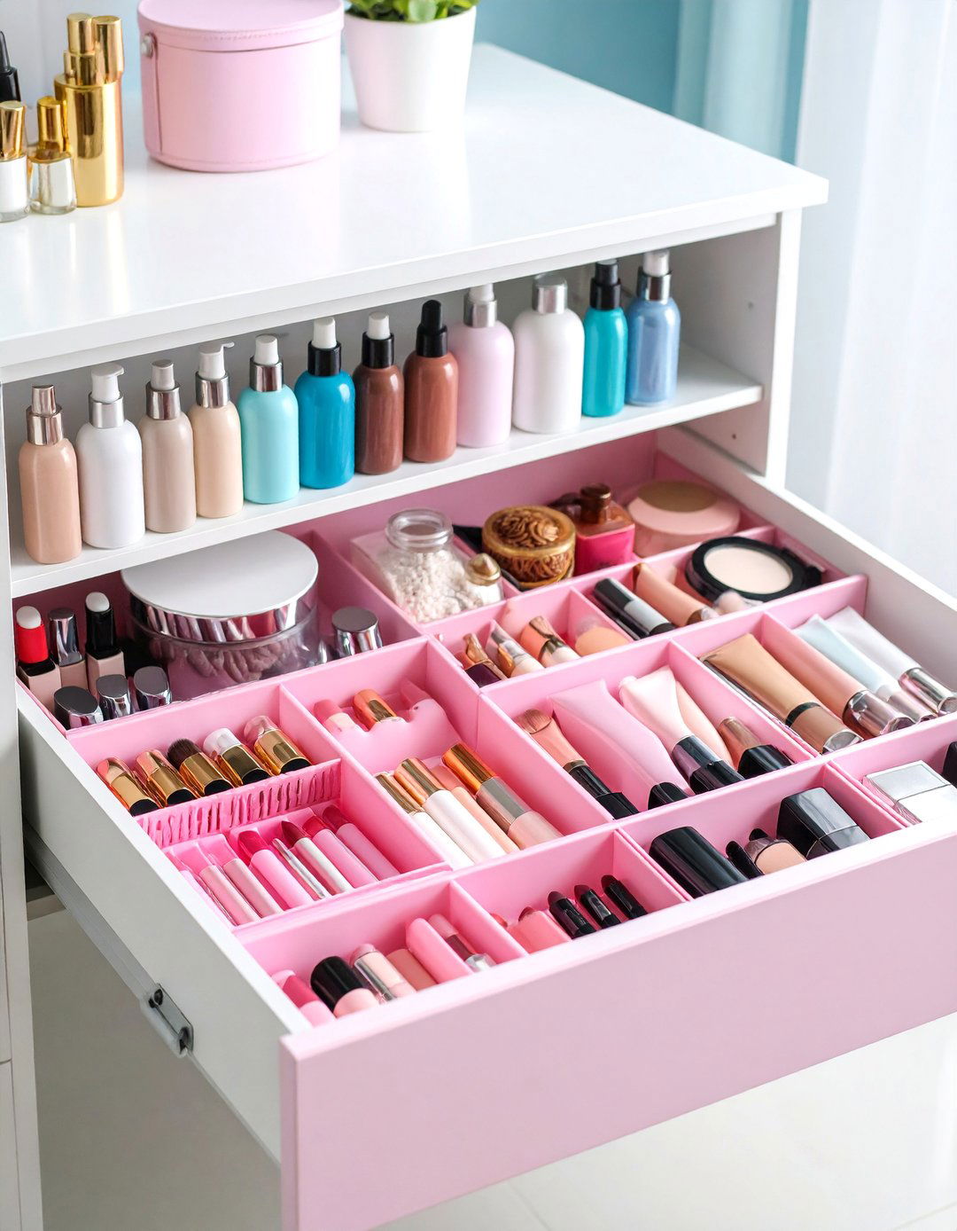 Category Based Makeup Classification System - 25 Bathroom Drawer Organization Ideas