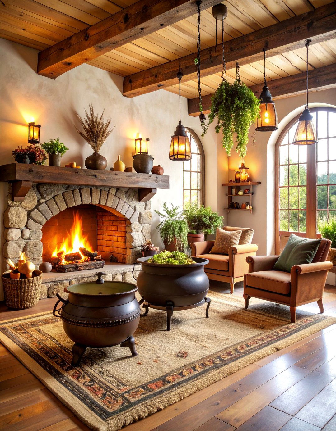 Cauldron and Hearth Living Room - 25 Witchy Living Room Ideas