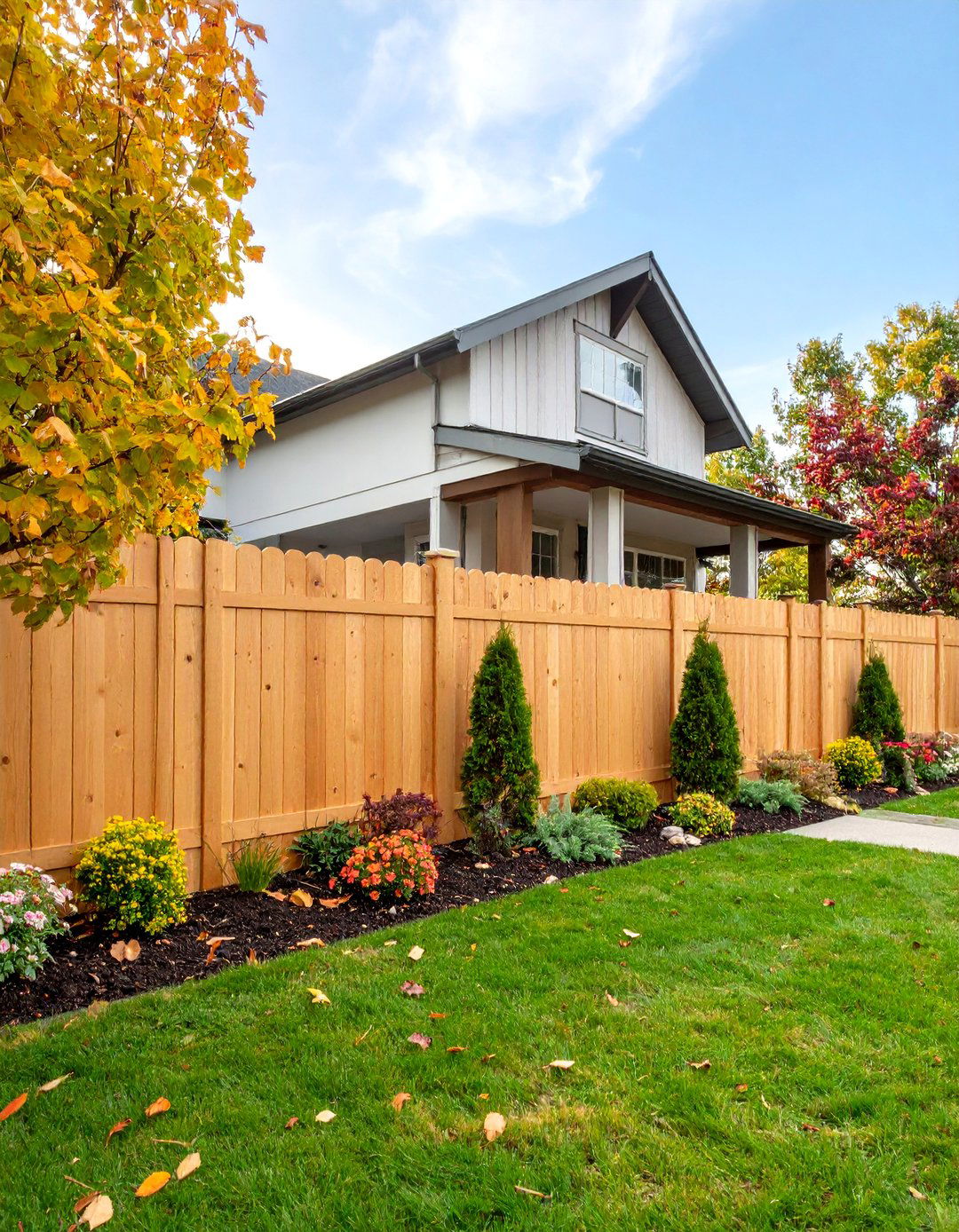 Cedar Dog Ear Privacy Fence - 25 Backyard Fence Ideas