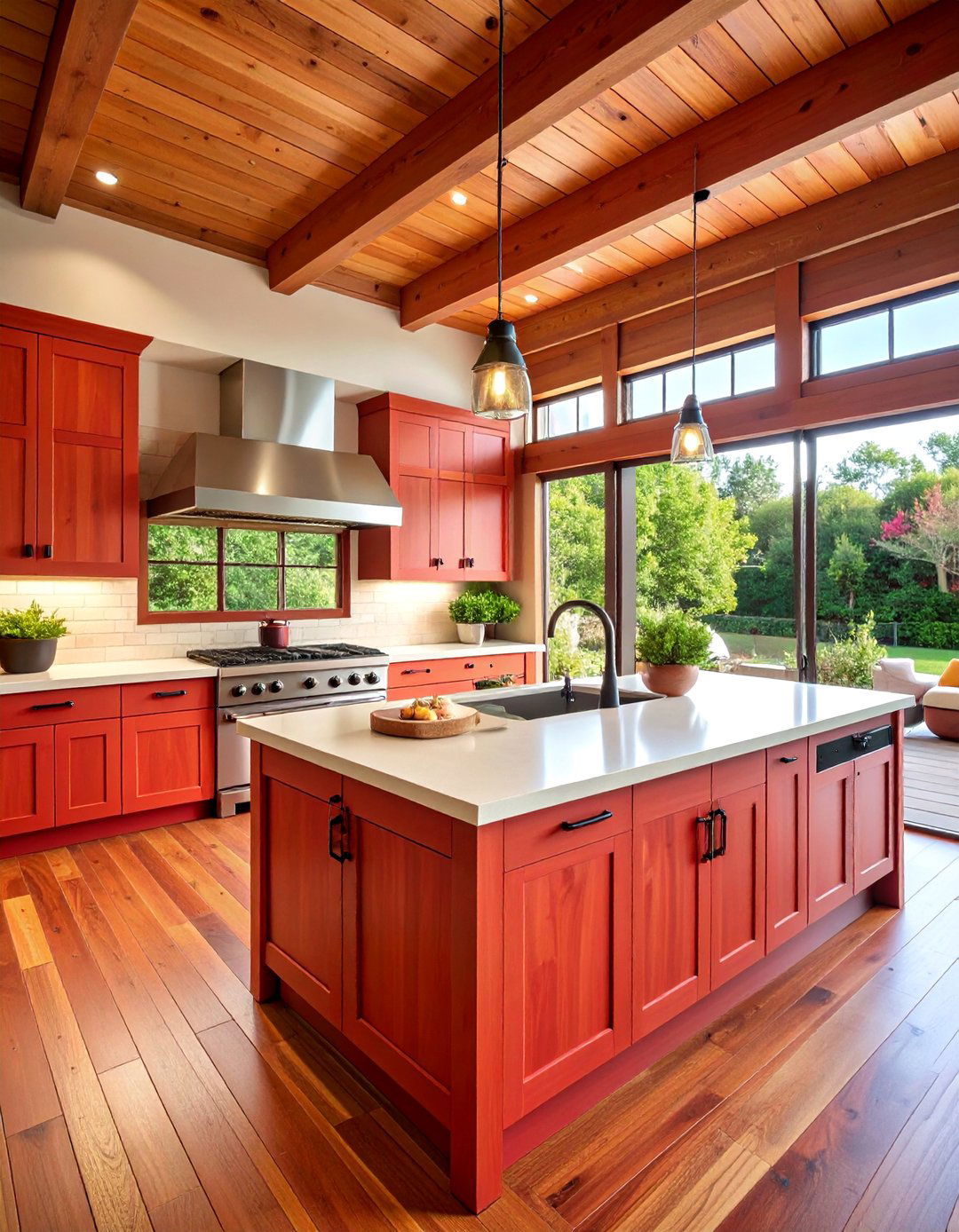 Cedar Outdoor Kitchen Weather Resistant Counter - 25 Wood Countertop Ideas