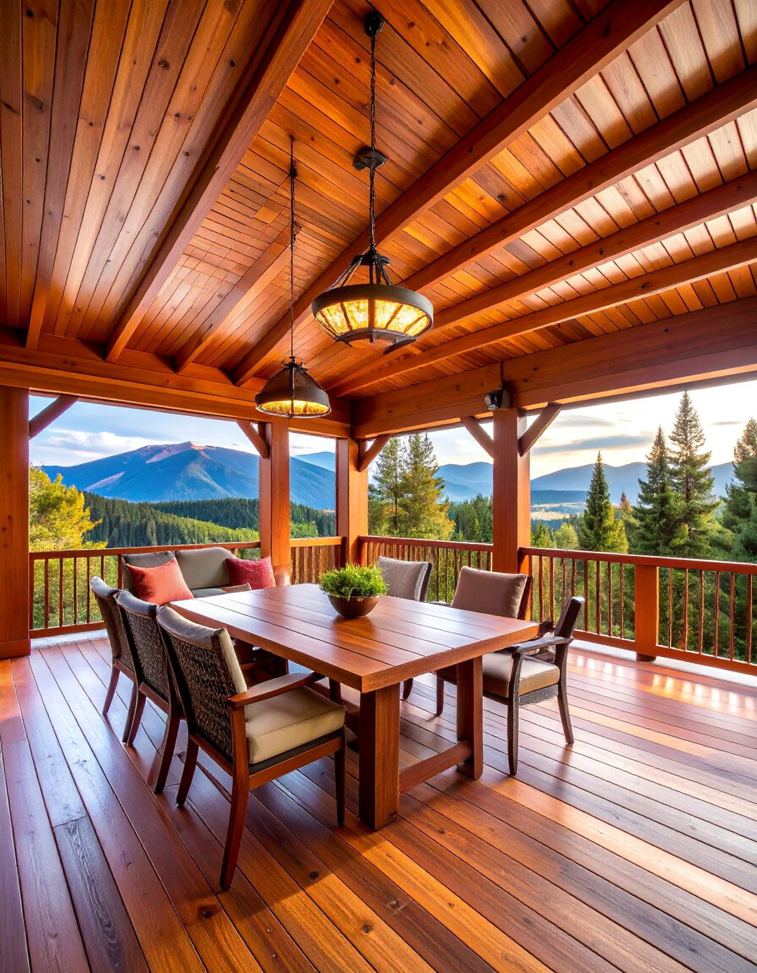 Cedar Tone Vinyl Plank Ceiling - 25 Vinyl Porch Ceiling Ideas