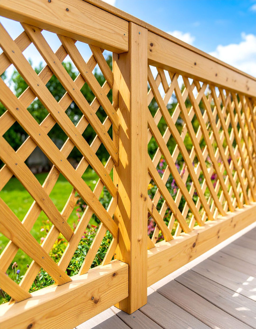 Cedar Wood Lattice Natural Finish - 25 Deck Lattice Ideas