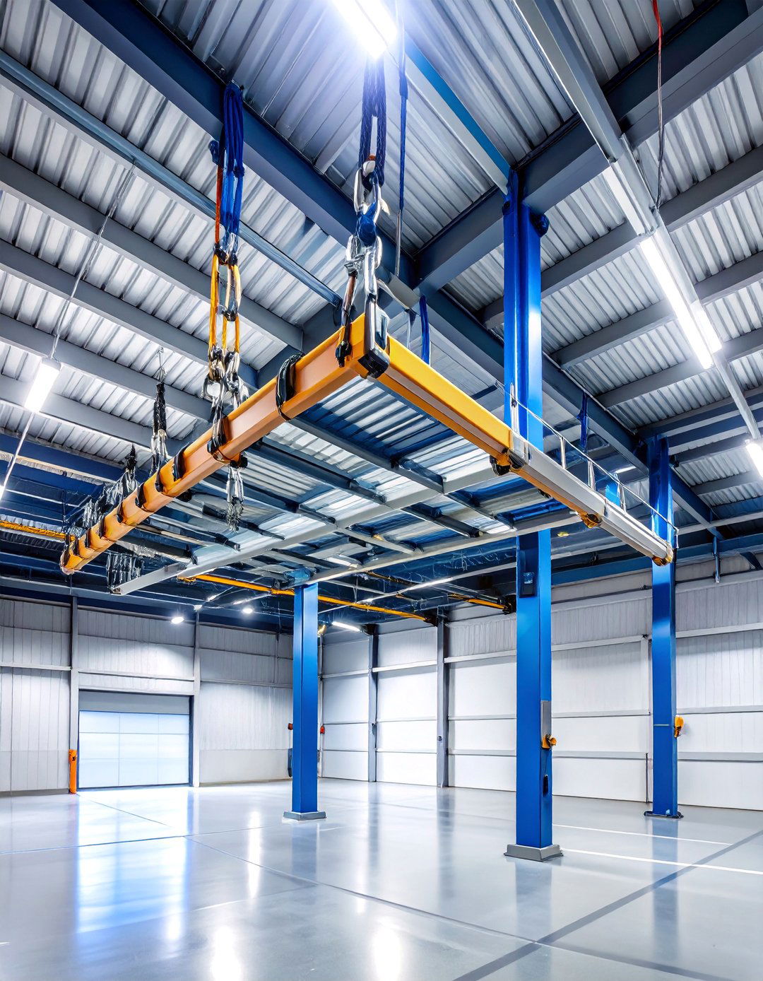 Ceiling Suspended Ladder Storage Using Cable and Carabiner System - 25 Ladder Storage Ideas