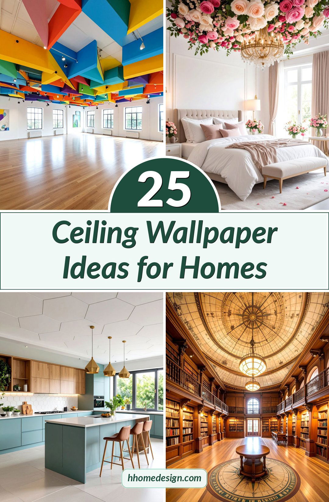 25 Ceiling Wallpaper Ideas for Homes