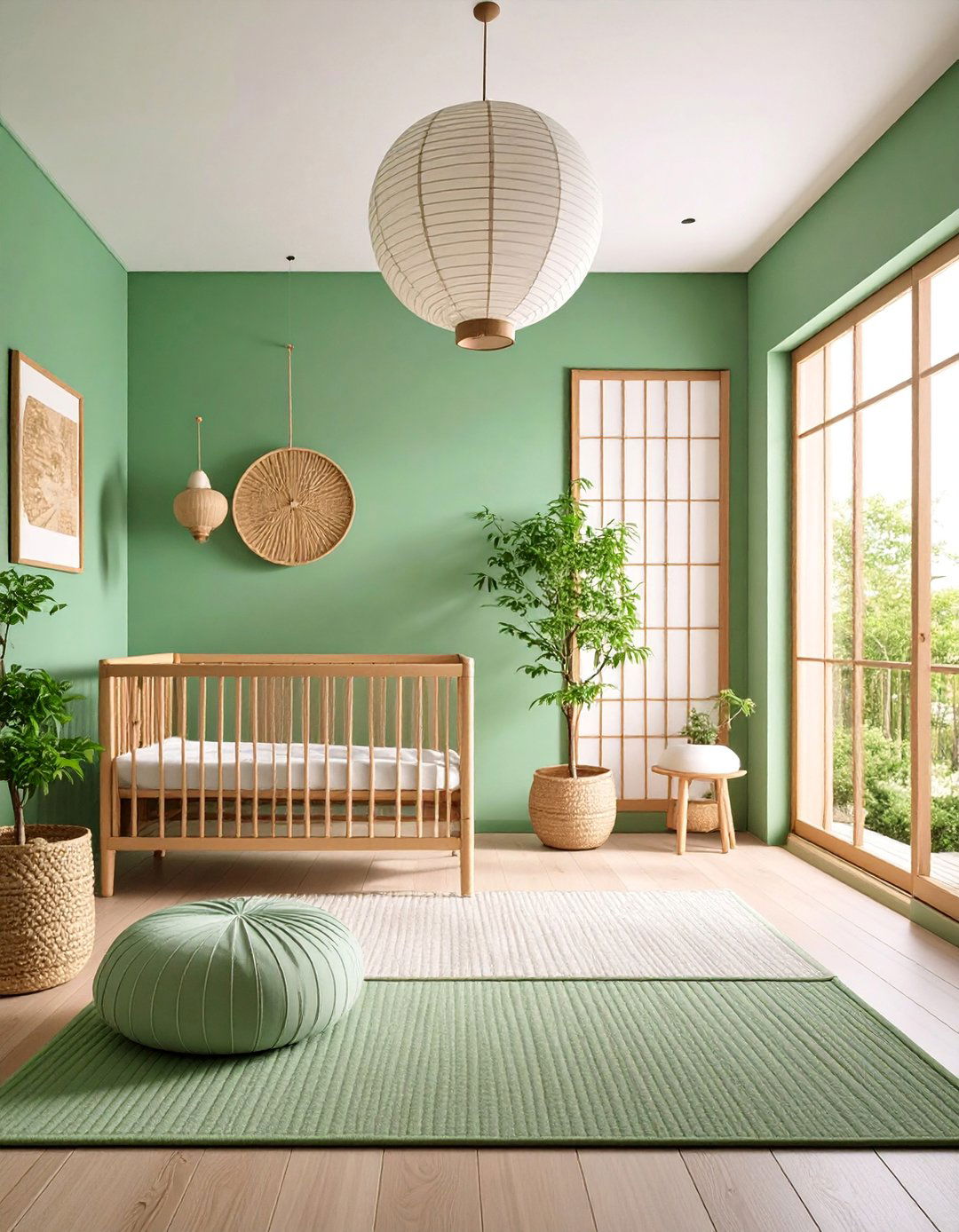 Celadon Green Nursery with Asian Serenity - 25 Green Nursery Ideas