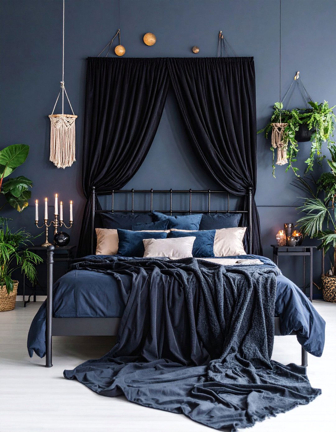 Celestial Gothic Bedroom with Tapestry Drama - 25 Gothic Boho Decor Ideas