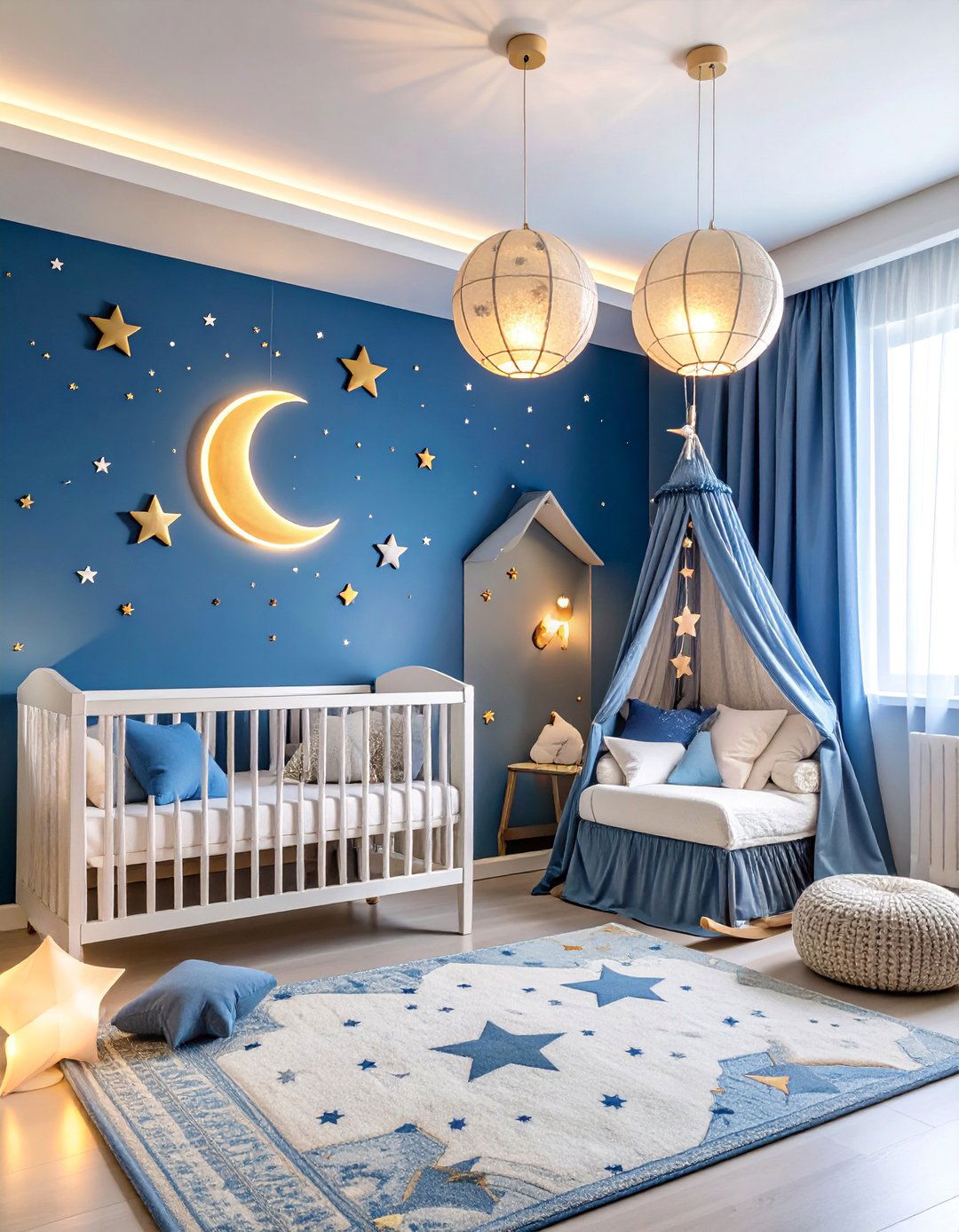 Celestial Grey Star and Moon Nursery - 25 Grey Nursery Ideas