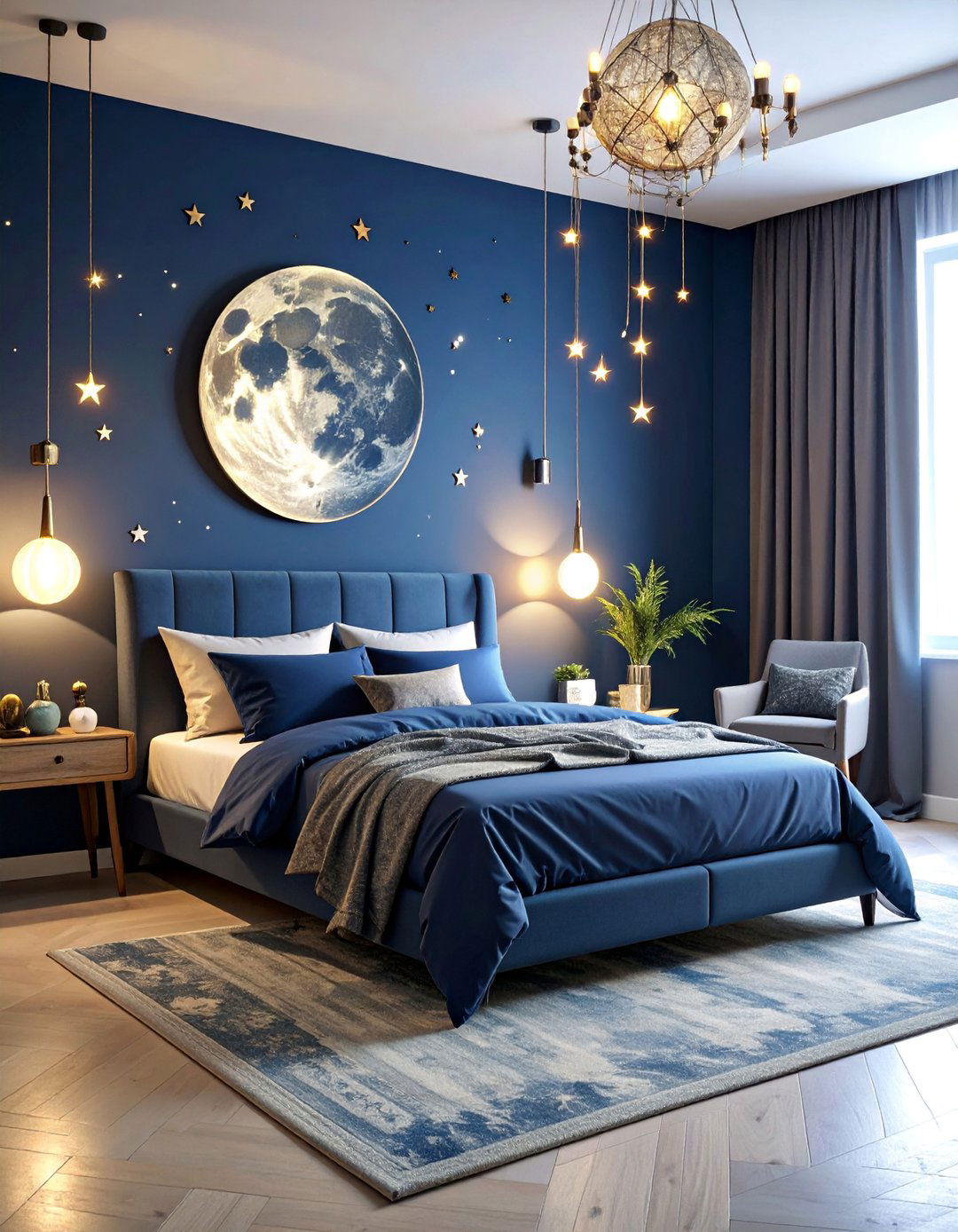 Celestial Moon Phase Bedroom - 25 Dark Boho Bedroom Ideas