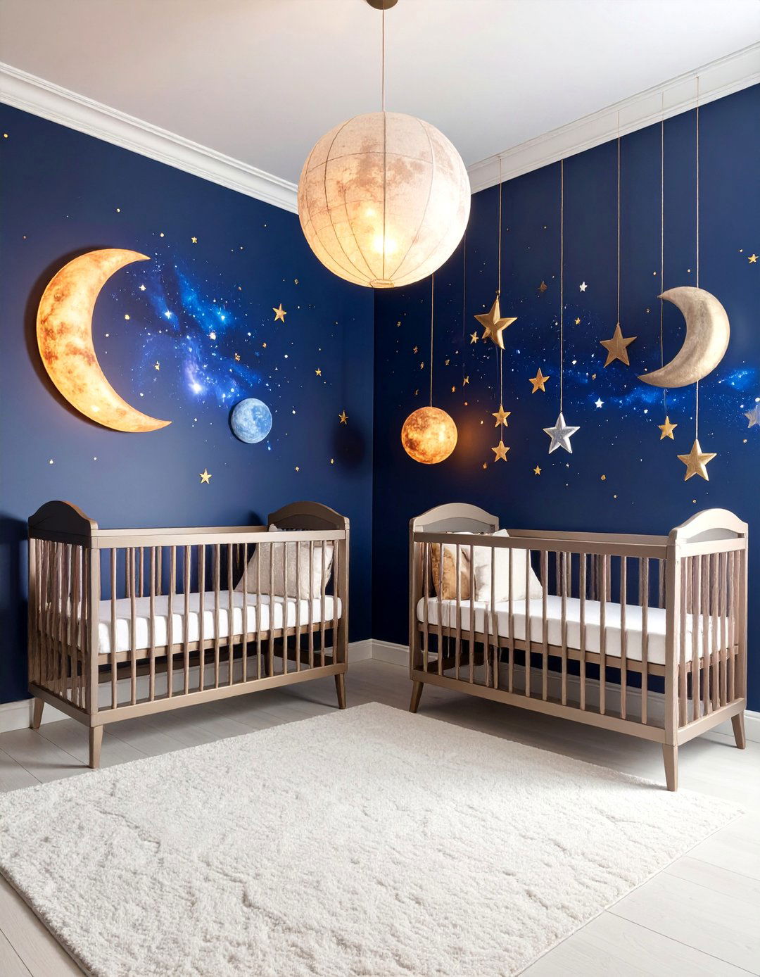 Celestial Space Twin Nursery with Cosmic Wonder - 25 Twin Nursery Ideas