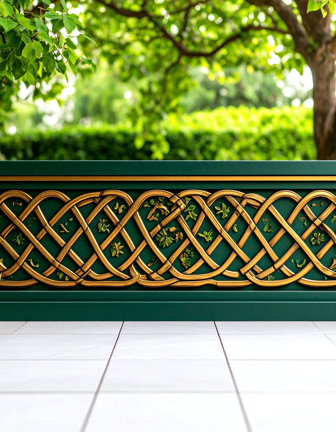 Celtic Knot Border Heritage - 25 Painted Concrete Patio Ideas