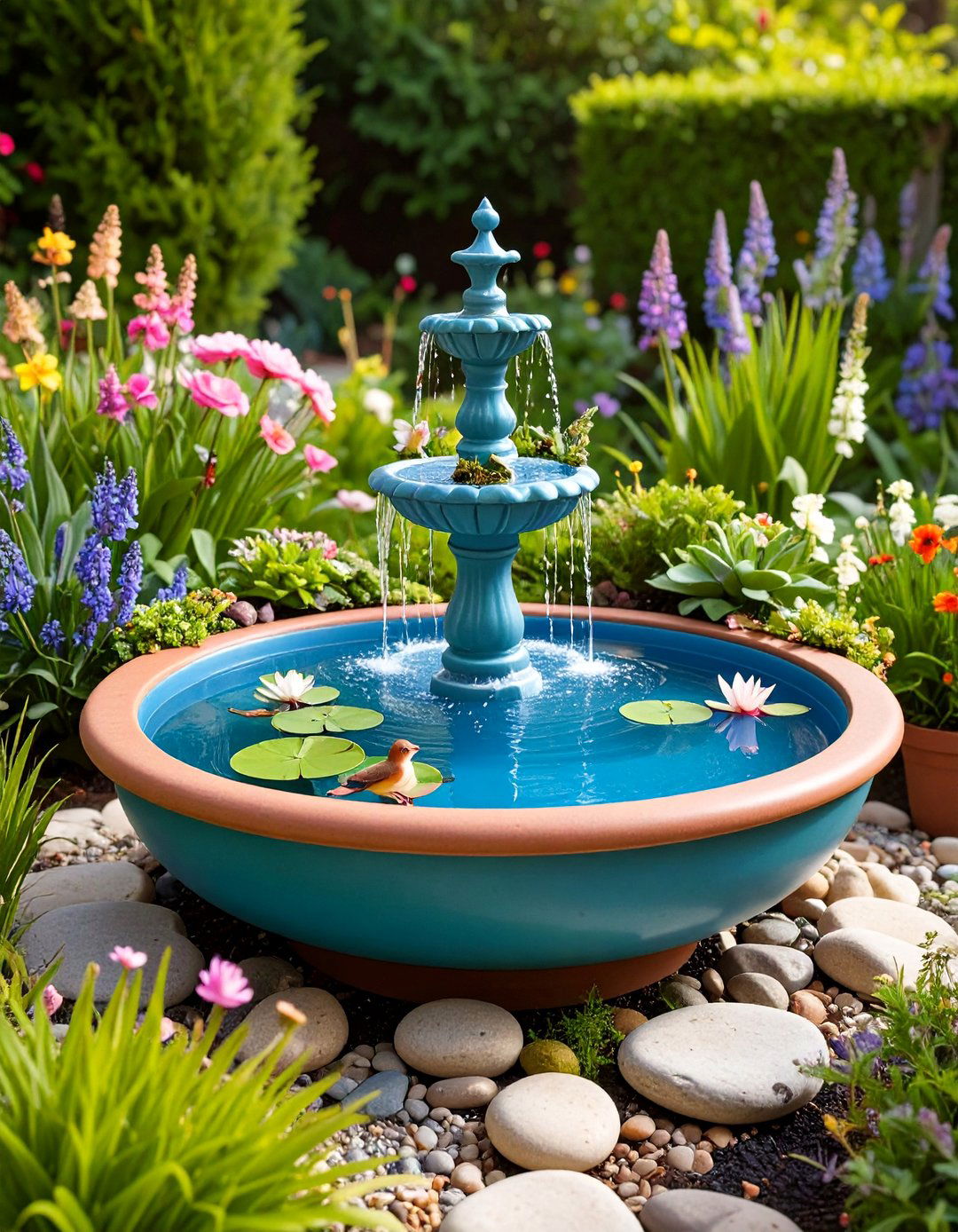 Ceramic Bird Bath Fairy Water Garden - 25 Fairy Garden Container Ideas