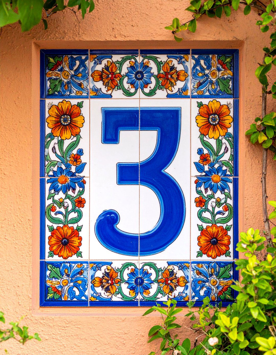 Ceramic Tile House Number Mosaic Art - 25 House Number Ideas