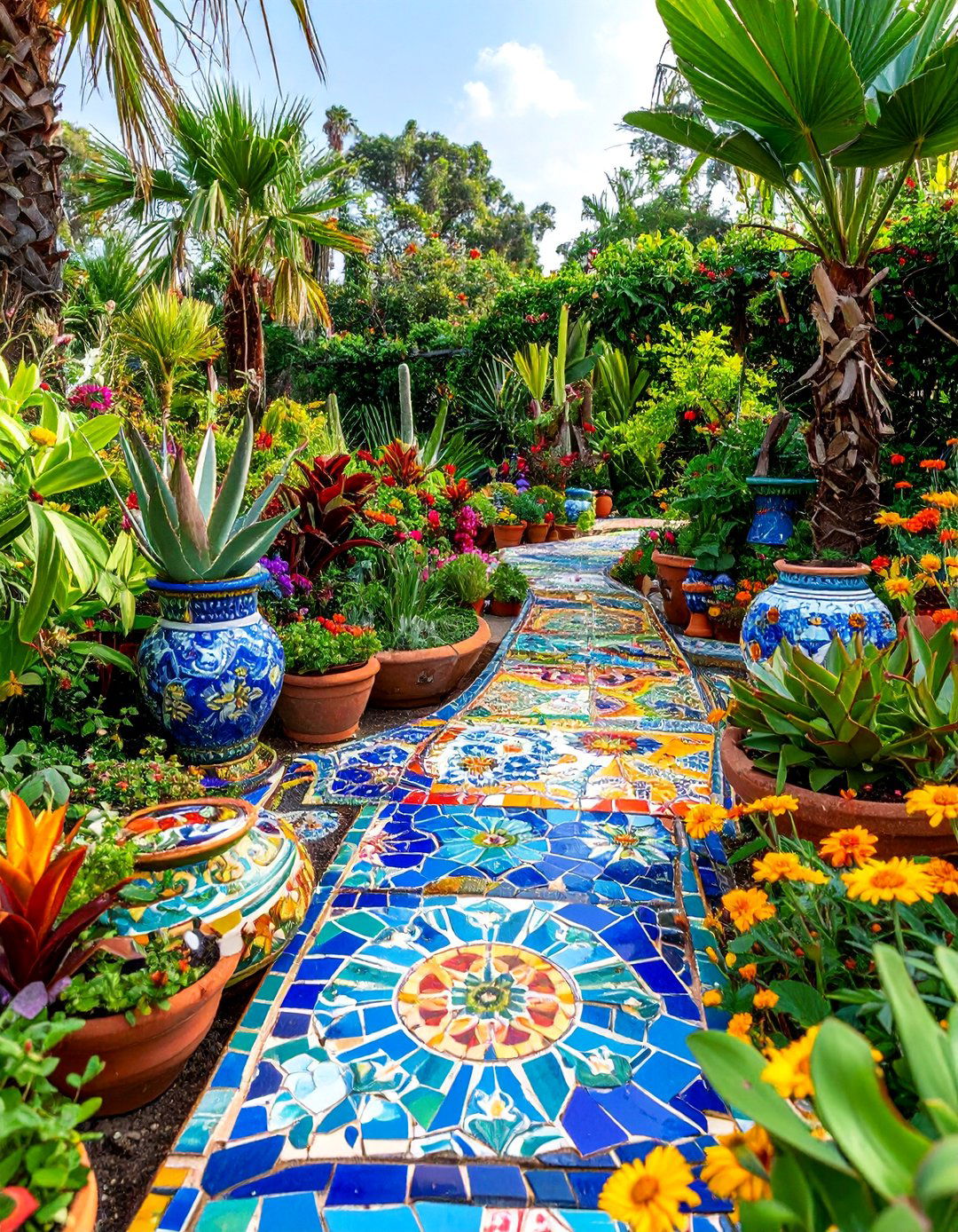 Ceramic Tile Mosaic Plant Markers - 25 Garden Sign Ideas