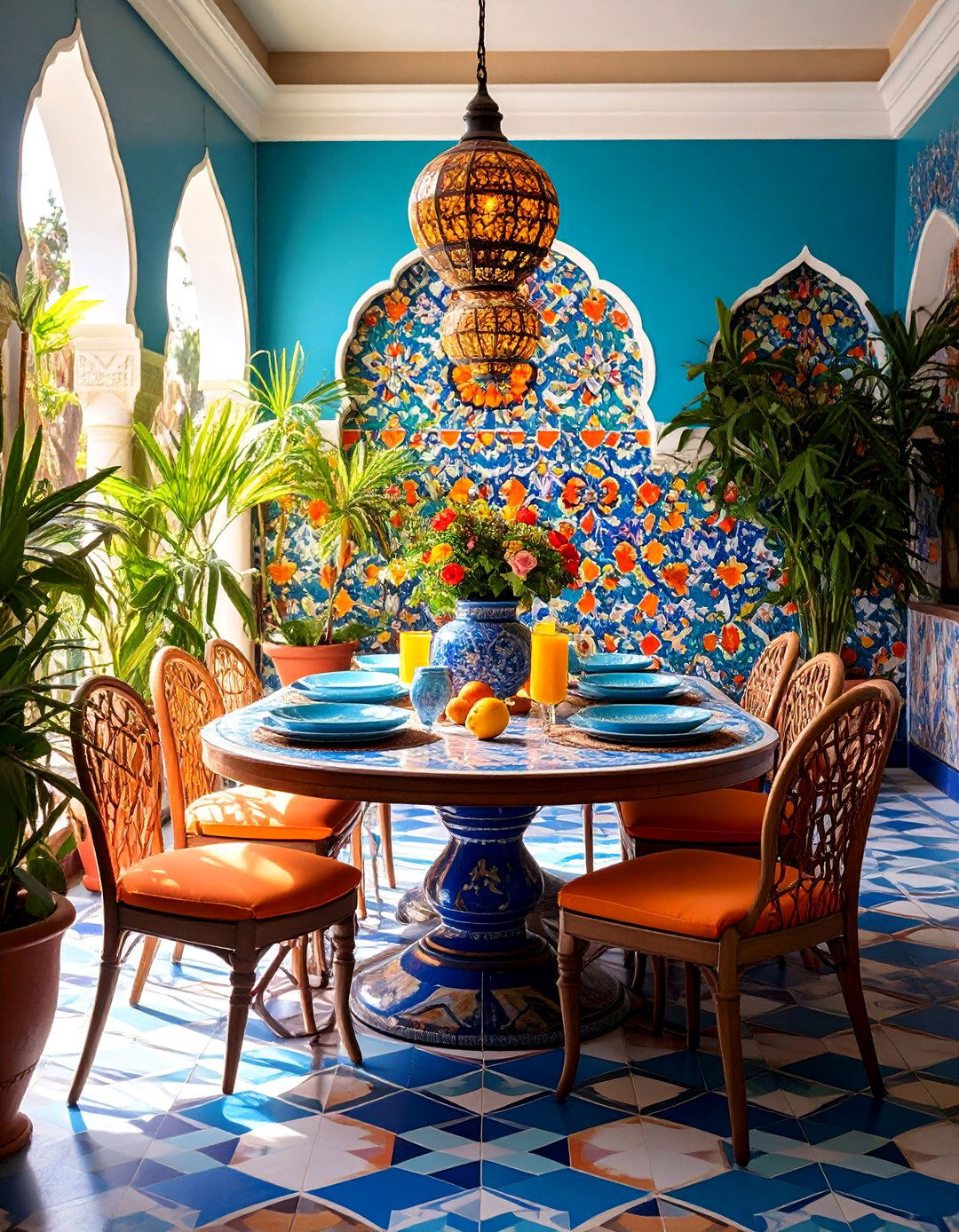 Ceramic Tile Pattern Wall - 25 Dining Room Accent Wall Ideas