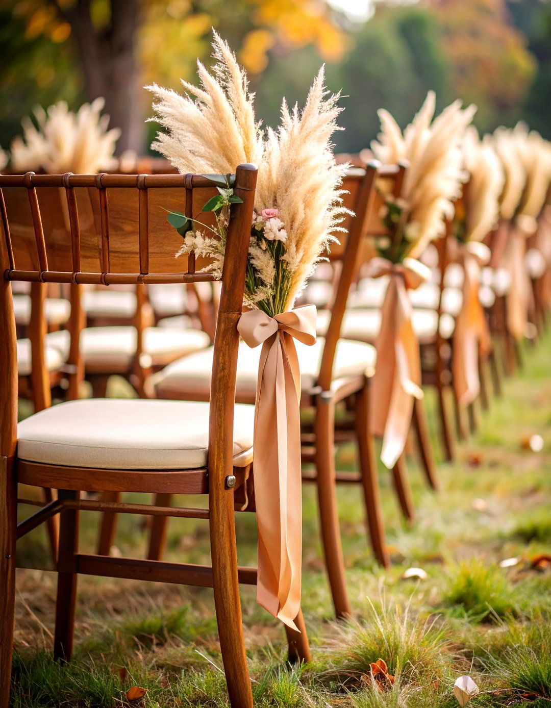 Chair Decoration Accents - 25 Pampas Grass Wedding Decor Ideas