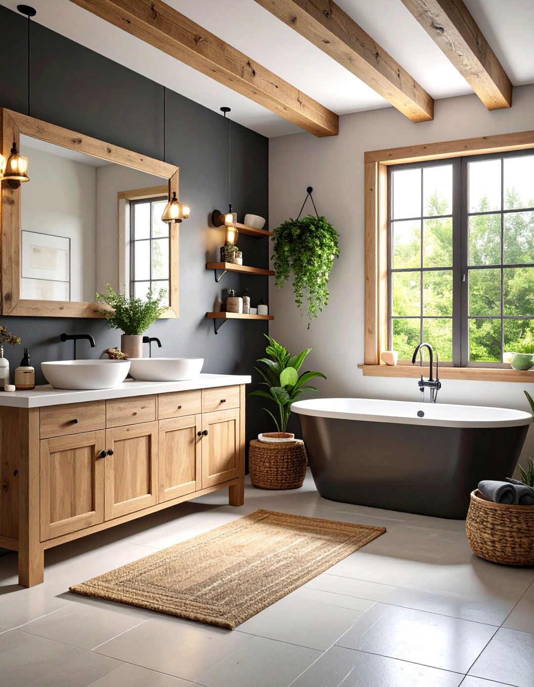 Chalkboard Accent Wall Country Bathroom Feature - 25 Country Bathroom Ideas