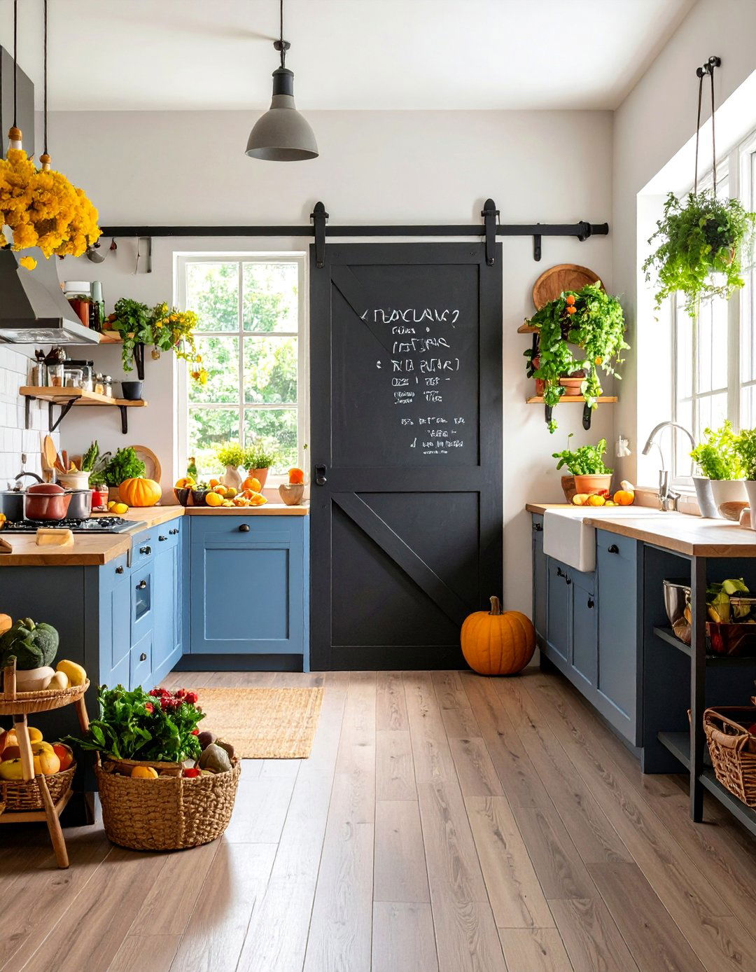 Chalkboard Barn Door for Kitchen Pantry - 25 Barn Door Ideas