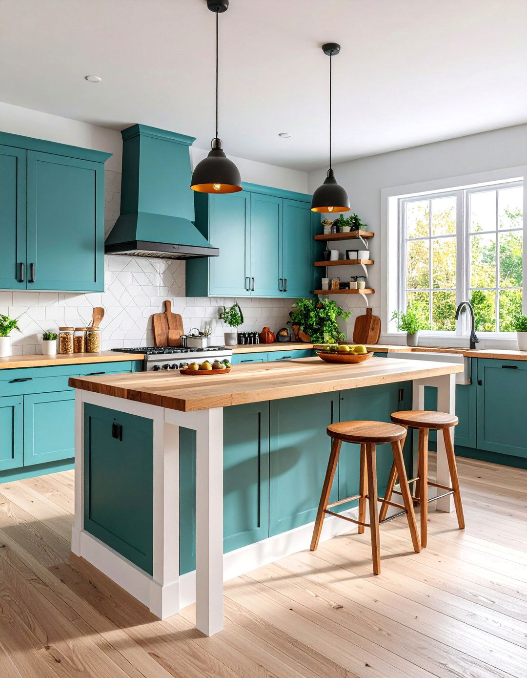 Chalkboard End Panel Farmhouse Kitchen Island - 25 Farmhouse Kitchen Island Ideas
