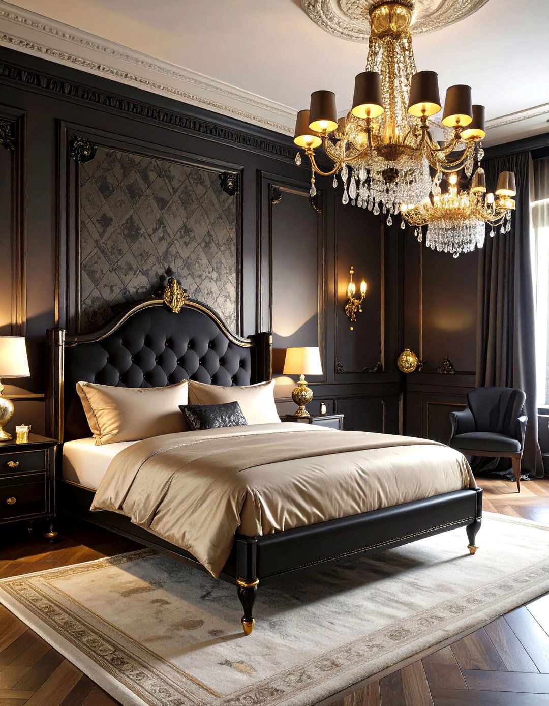 Champagne Gold Gothic Opera House - 25 pastel goth bedroom ideas