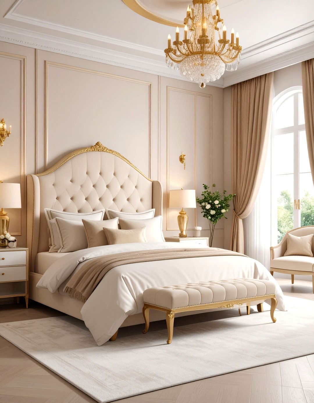 Champagne Neutral Luxury - 25 Pastel Bedroom Ideas