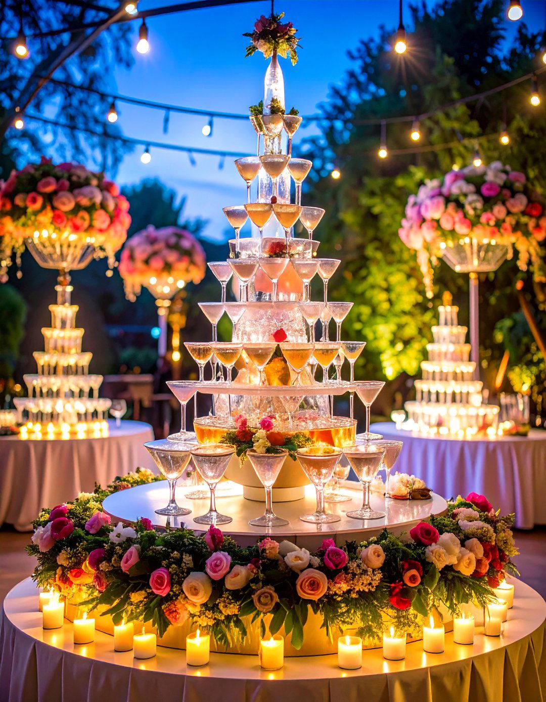 Champagne Tower Bar Experience - 25 Wedding Reception Ideas