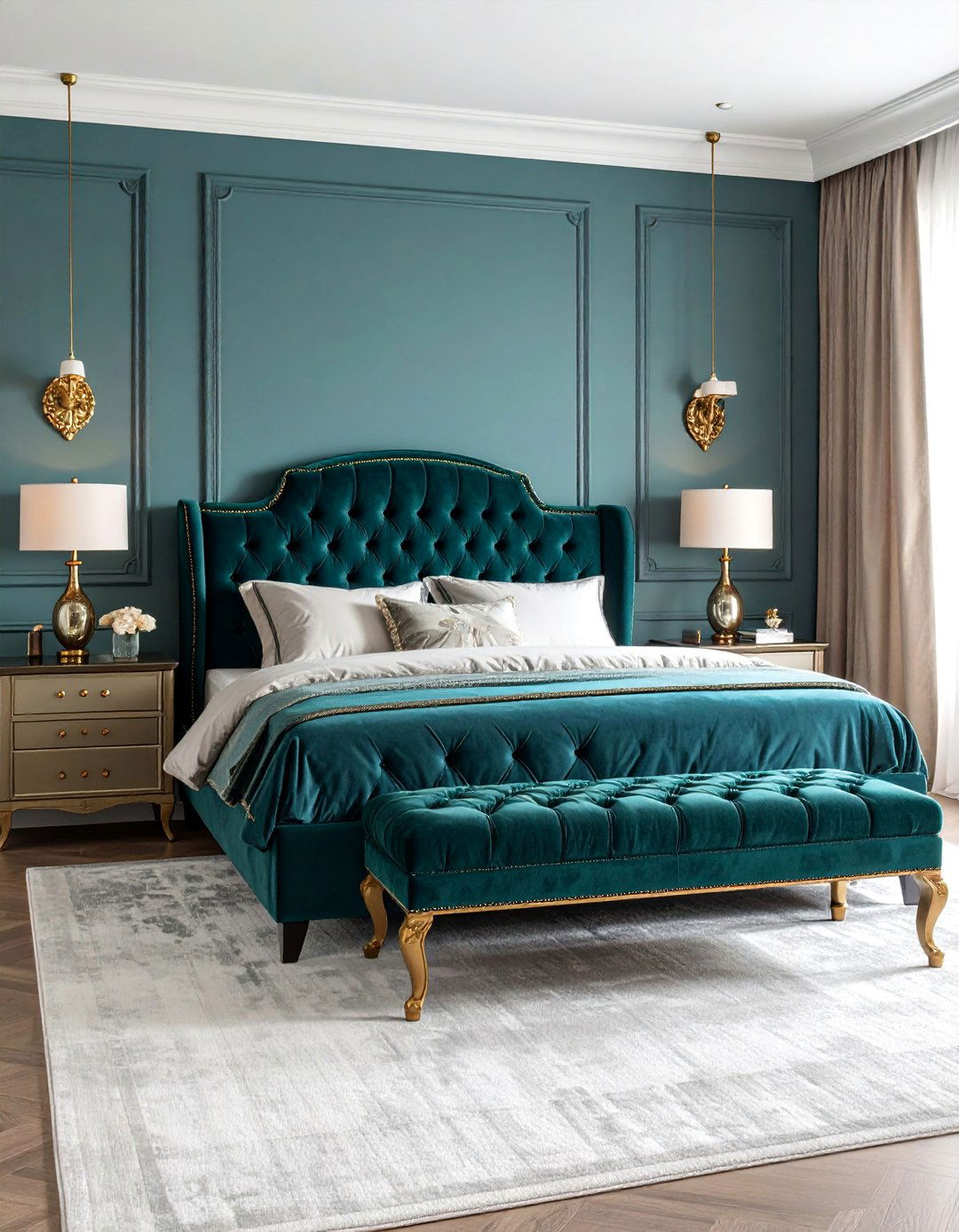 Chanel Bedroom with Tufted Velvet Seating - 25 Chanel Bedroom Ideas