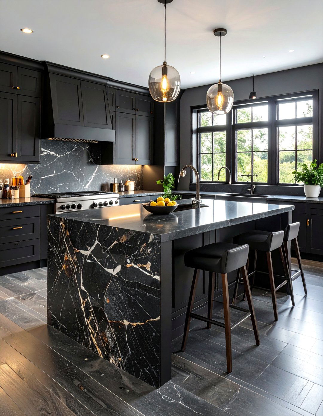 Charcoal Black Limestone with Honed Finish - 25 Black Kitchen Countertops