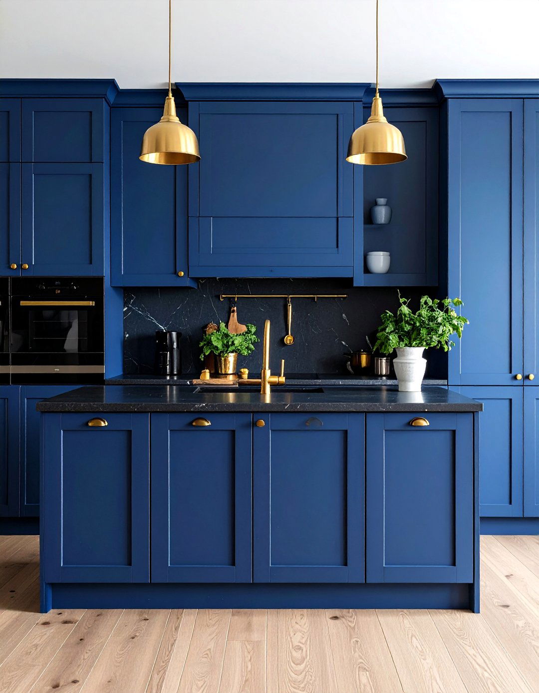 Charcoal Blue for Moody Sophistication - 25 What Color Cabinets Go With Black Appliances