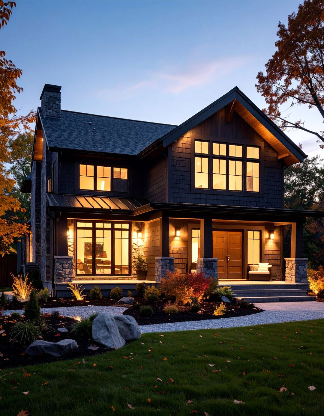 Charcoal Clad Modern Cape Cod House with High Contrast - 25 Modern Cape Cod House Ideas