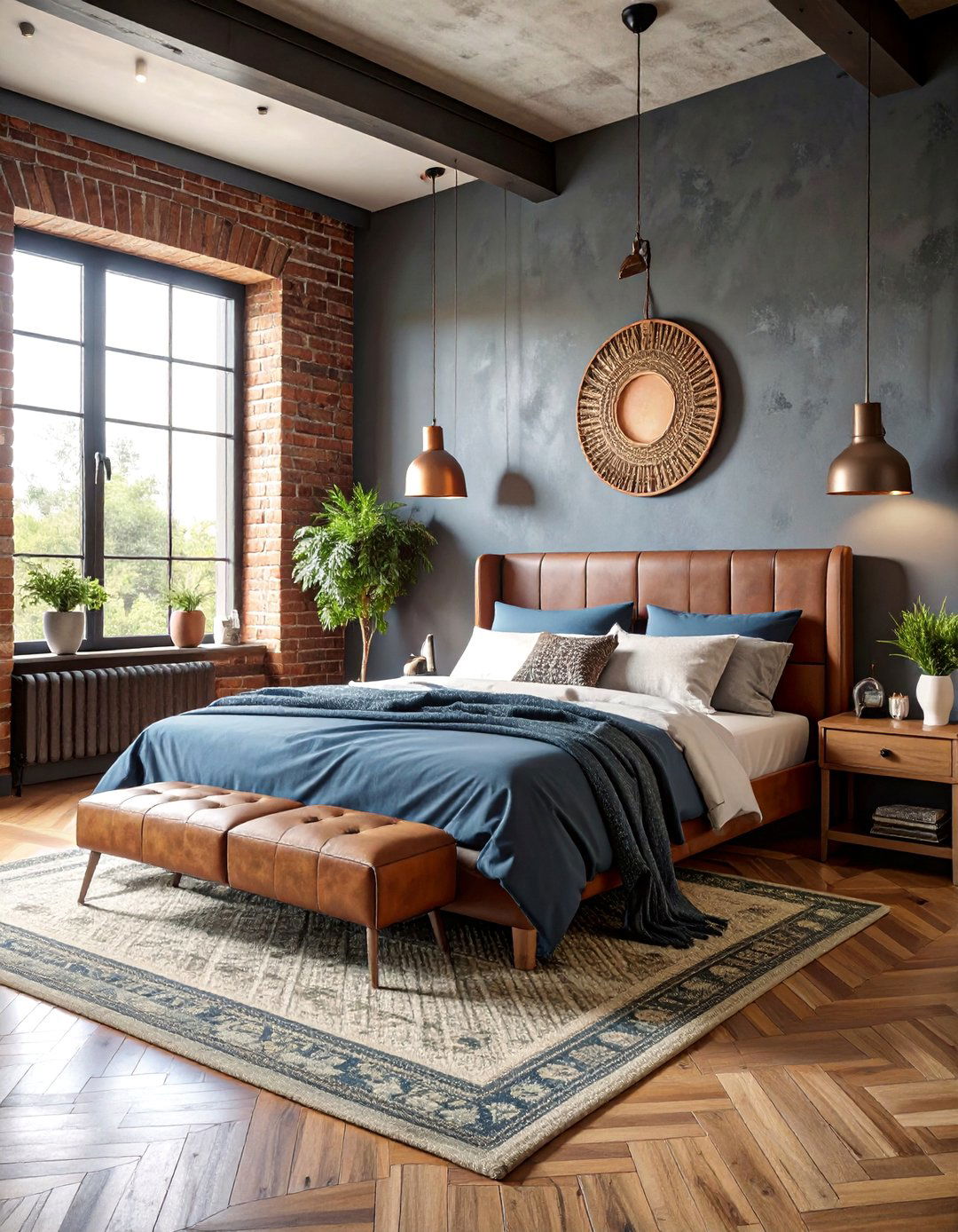 Charcoal Copper Industrial Boho - 25 Dark Boho Bedroom Ideas