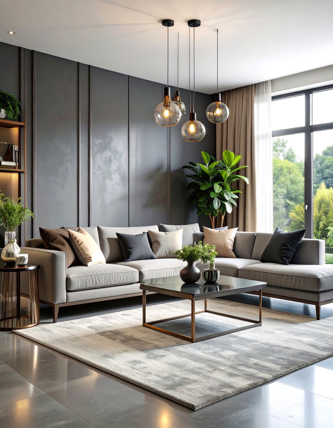 Charcoal Gray Drama with Silver Accents - 25 Living Room Paint Colors