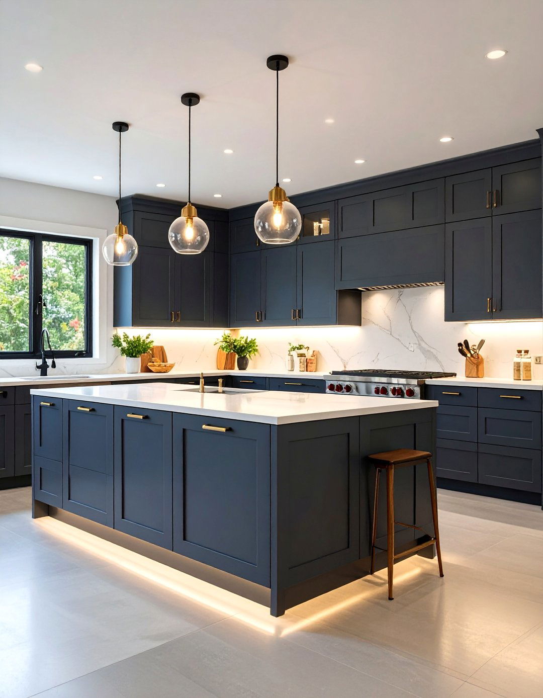 Charcoal Gray Handleless Modern Kitchen - 25 Dark Kitchen Ideas