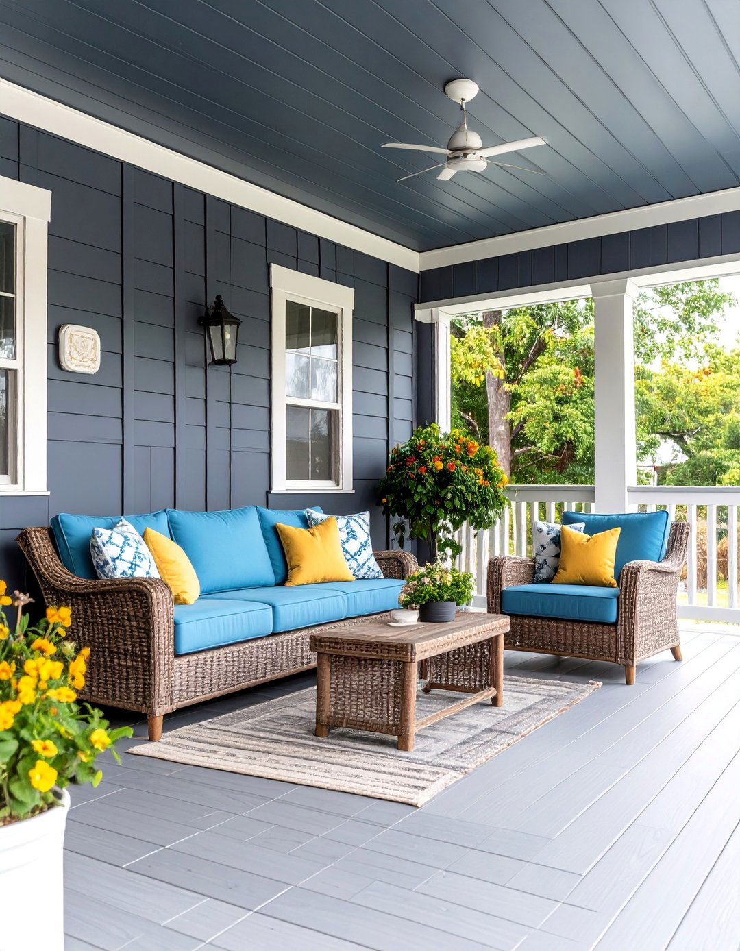 Charcoal Gray Vinyl Beadboard Ceiling - 25 Vinyl Porch Ceiling Ideas