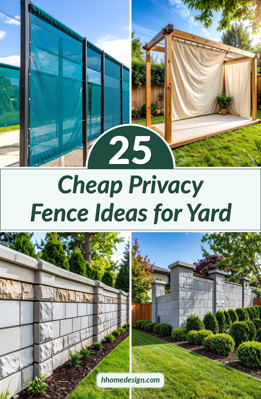 25 Cheap Privacy Fence Ideas for Yard