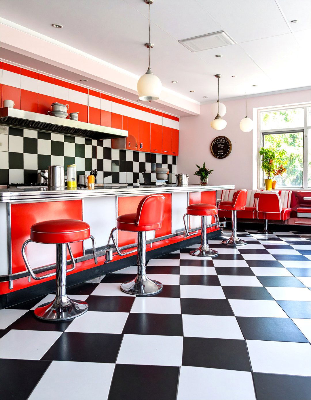 Checkerboard Black and White Concrete Floor - 25 Indoor Concrete Floor Paint Ideas
