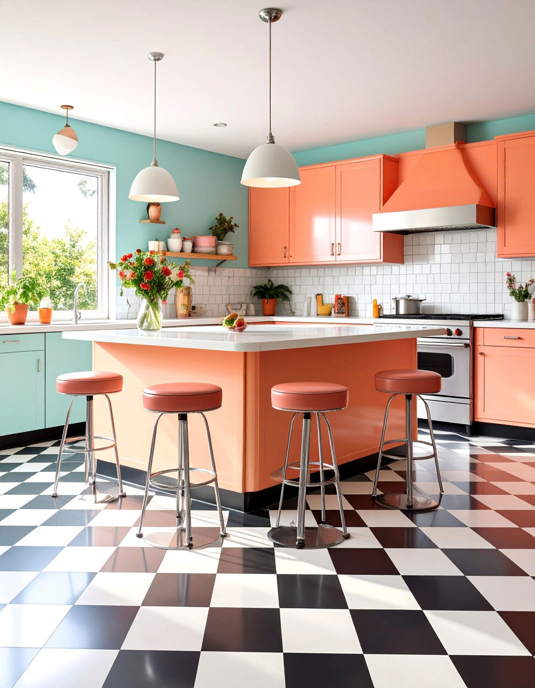 Checkerboard Pattern Terrazzo Kitchen Floor - 25 Terrazzo Kitchen Floor Ideas