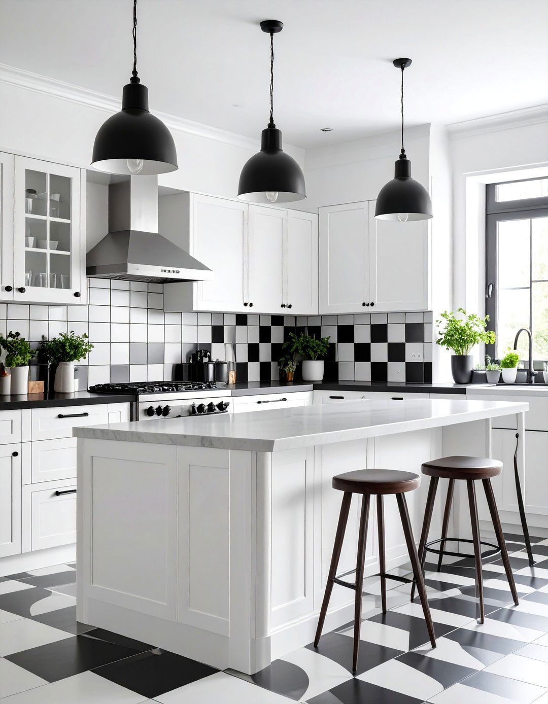Checkered Pattern Designs - 25 Kitchen Splashback Ideas