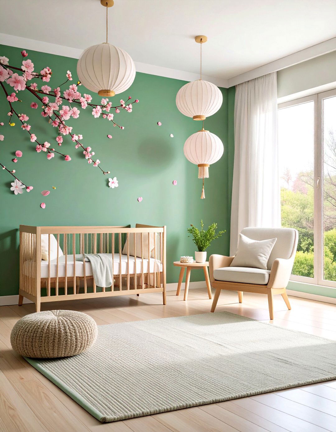 Cherry Blossom Zen with Minimalist Design - 25 Floral Nursery Ideas