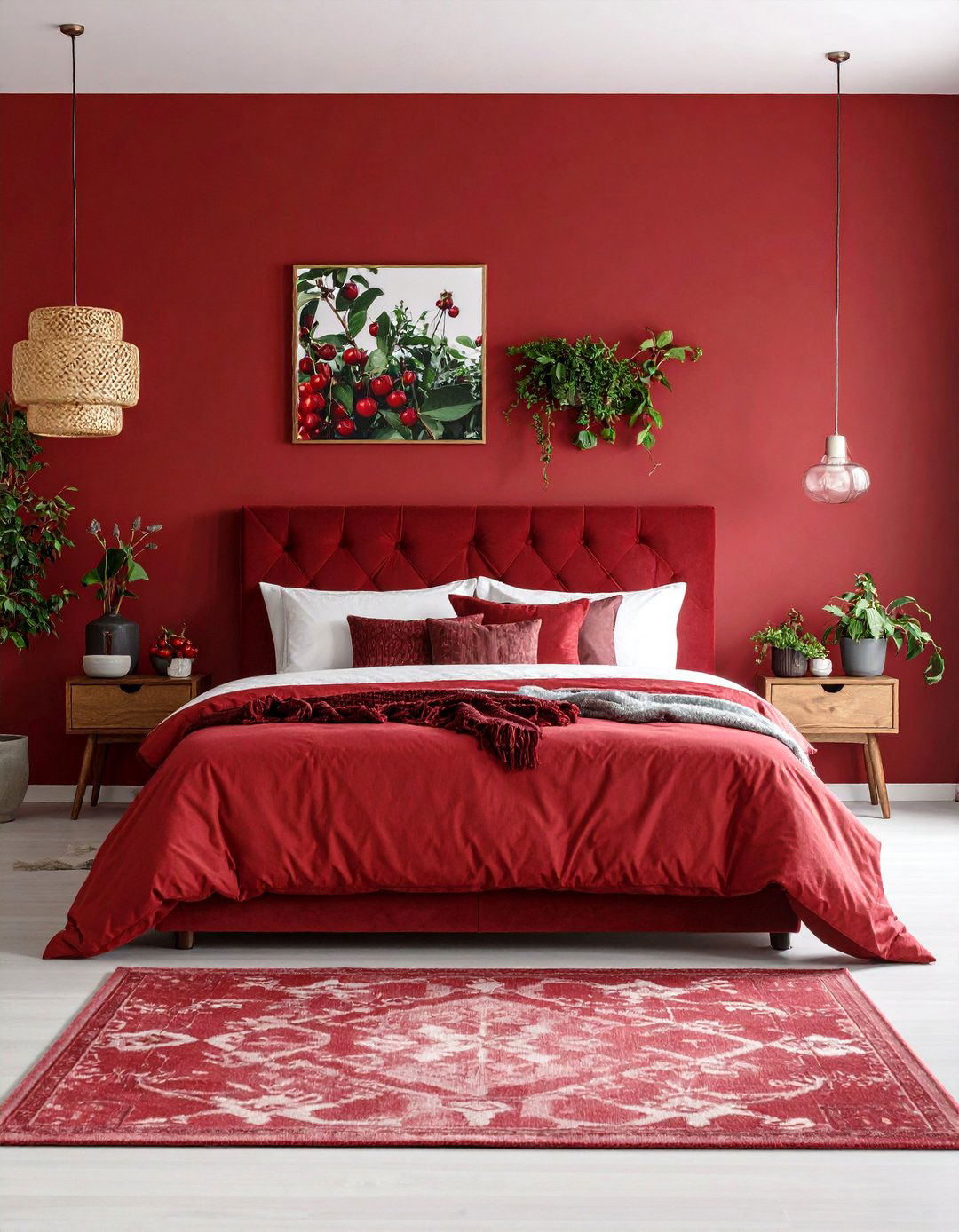 Cherry Themed Bedroom with Playful Sophistication - 25 Bedroom Ideas for Women