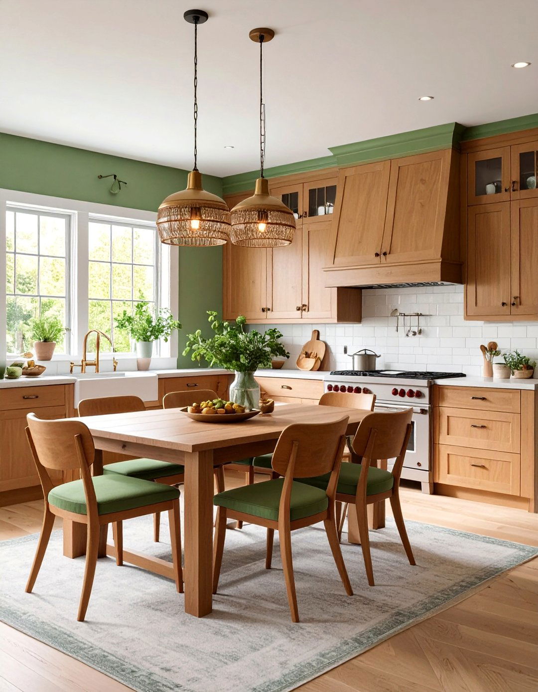 Cherry Wood Kitchen with Built In Breakfast Nook - 25 Craftsman Kitchen Ideas