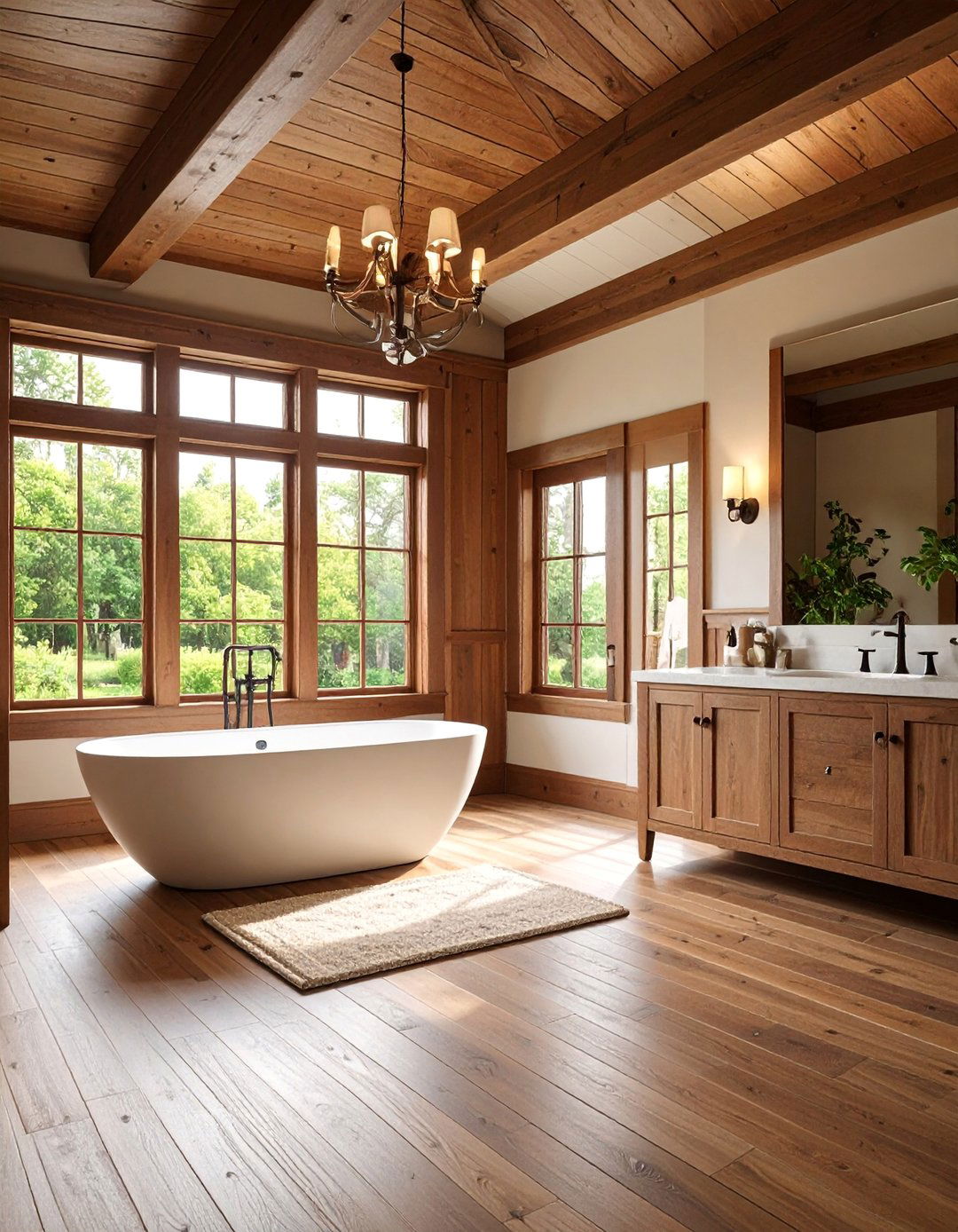 Chestnut Ceiling Brown Bathroom Drama - 25 Brown Bathroom Ideas